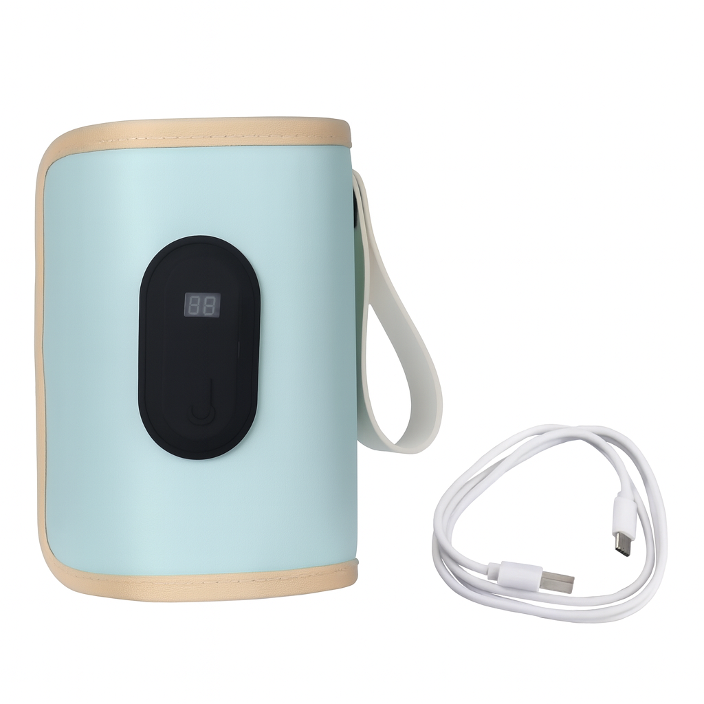 Chauffe-biberon compact portable bleu clair, rapide et compatible biberons standards – BabyNomade