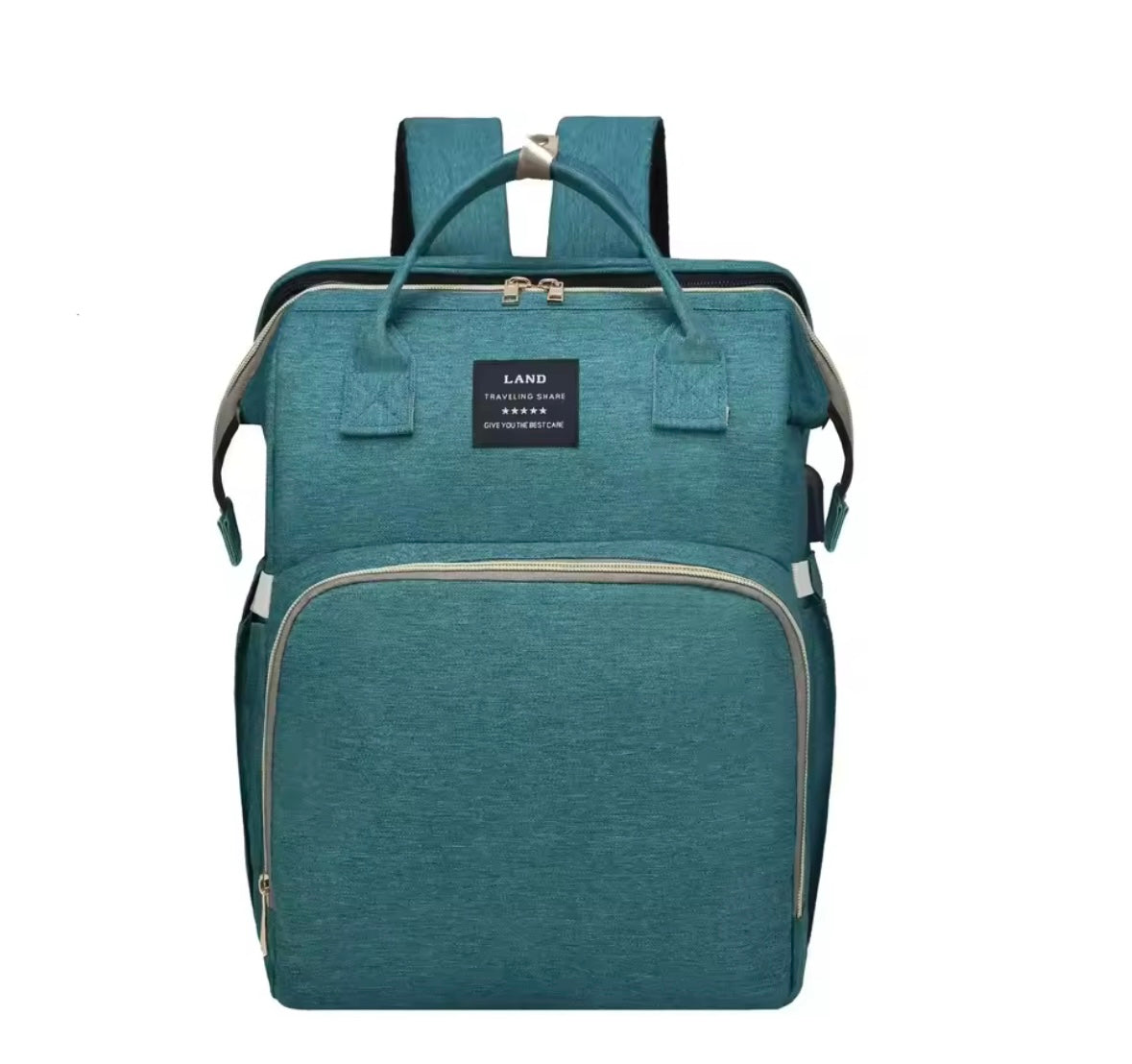 Sac à langer lit avec matelas intégré et rangement BABYNOMADE VERT EMMERAUDE